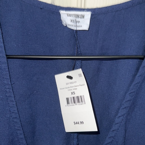 Woven short sleeve romper : size XS : color - indigo : from Cotton On : NWT - Picture 2 of 4